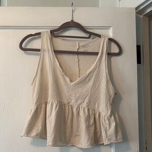 American Eagle Outfitters Beige Peplum Tank Top